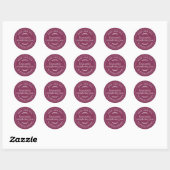 Rustieke zelfgemaakte frambozenjam in paarse pot ronde sticker (Vel)