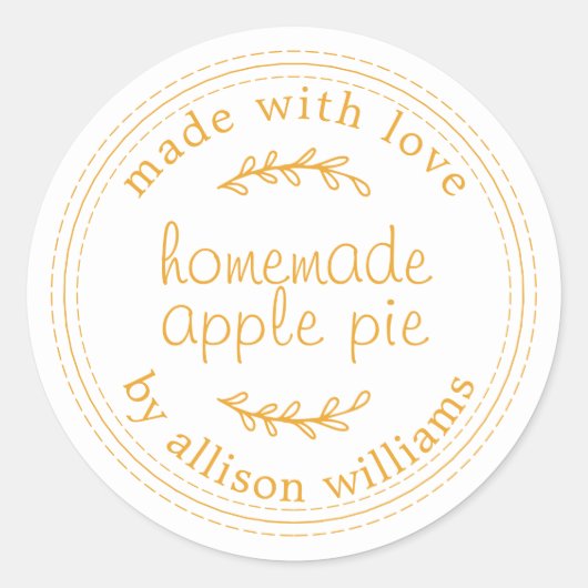 Rustieke zelfgemaakte gebakken goederen Appeltaart Ronde Sticker (Voorkant)