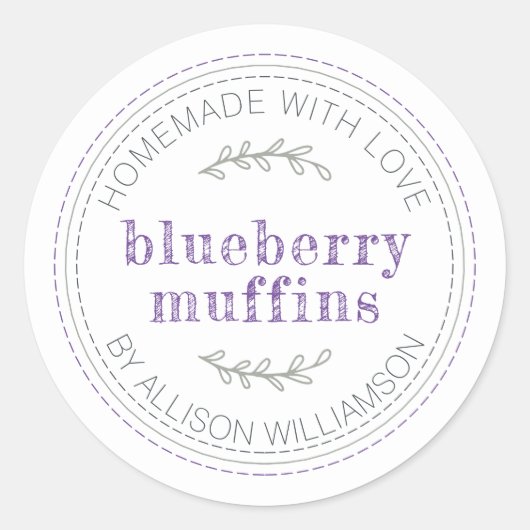 Rustieke zelfgemaakte gebakken goederen Blueberry  Ronde Sticker (Voorkant)