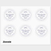 Rustieke zelfgemaakte gebakken goederen Blueberry  Ronde Sticker (Vel)