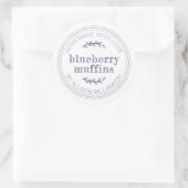 Rustieke zelfgemaakte gebakken goederen Blueberry  Ronde Sticker (Tas)