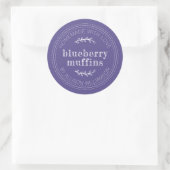 Rustieke zelfgemaakte gebakken goederen Blueberry  Ronde Sticker (Tas)