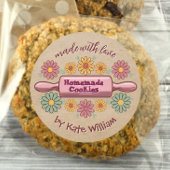 Rustieke zelfgemaakte gebakken goederen koekjes Fl Ronde Sticker