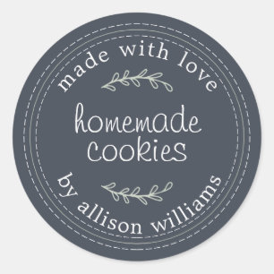 Rustieke zelfgemaakte gebakken goederen koekjes Na Ronde Sticker