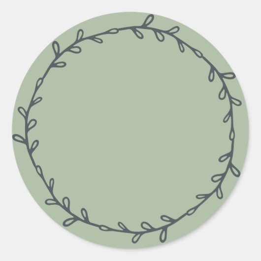 Rustieke zelfgemaakte jam inmaken lauriergroen ops ronde sticker (Voorkant)