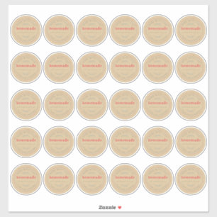 Rustieke zelfgemaakte jam kan kraftpapier 2 inch sticker