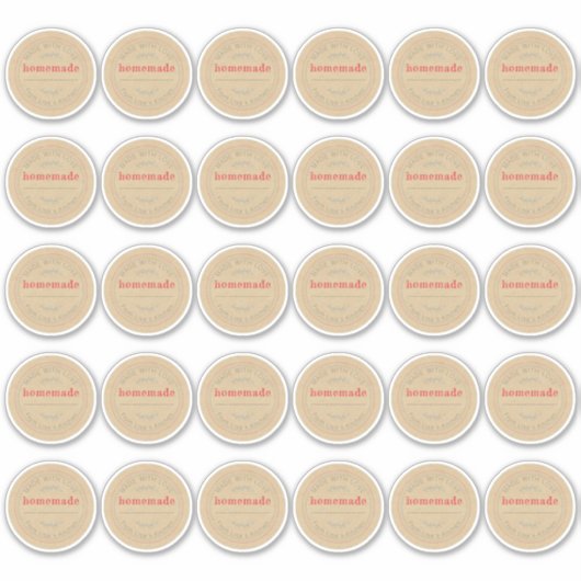 Rustieke zelfgemaakte jam kan kraftpapier 2 inch sticker (Voorkant)