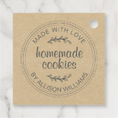 Rustieke zelfgemaakte koekjes Kraft papier Bedankjes Labels (Achterkant)