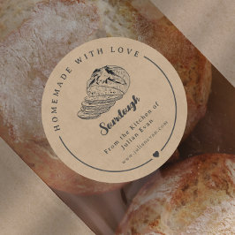 Rustieke zelfgemaakte met Love Sketch Sourdough St Ronde Sticker