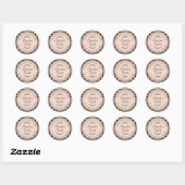 Rustieke Zelfgemaakte Pompoen Spice Cream Check Ronde Sticker (Vel)