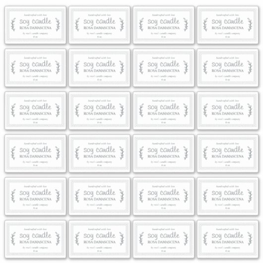 Rustieke zelfgemaakte soja kaars labels 24x zwart (Voorkant)