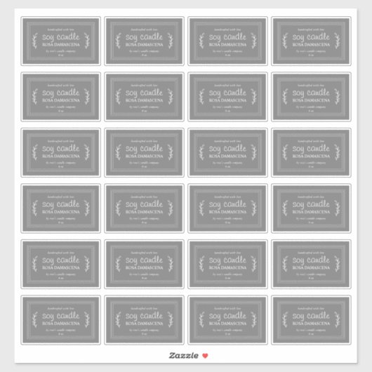 Rustieke zelfgemaakte sojakaars labels 24x donkerg (Vel)