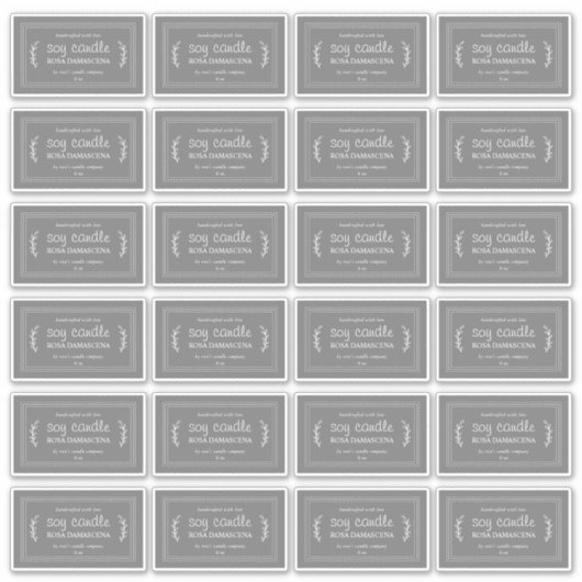 Rustieke zelfgemaakte sojakaars labels 24x donkerg (Voorkant)