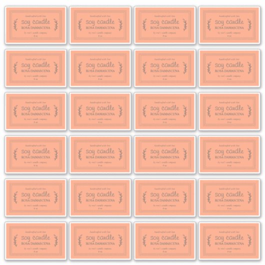 Rustieke zelfgemaakte sojakaarsetiketten 24x Sinaa Sticker (Voorkant)