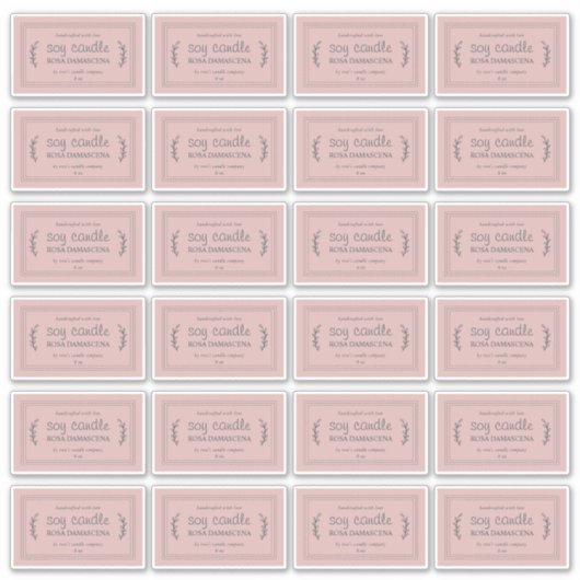 Rustieke zelfgemaakte sojakaarslabels 24x zilver r sticker (Voorkant)