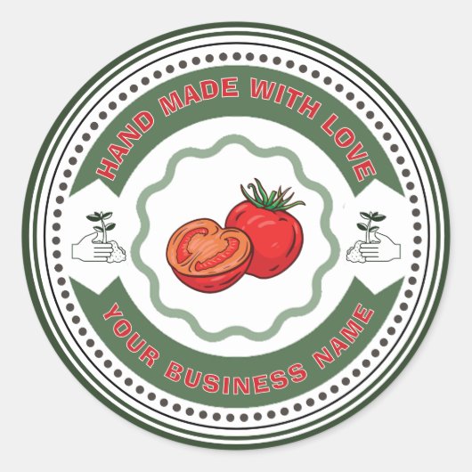 Rustieke zelfgemaakte tomatensaus Classic Ro Ronde Sticker (Voorkant)