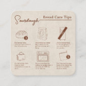 Rustieke zelfgemaakte zuurdesem brood zorg instruc vierkante visitekaartje (Voorkant)