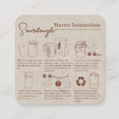 Rustieke zelfgemaakte zuurdesem starter instructie vierkante visitekaartje (Voorkant)