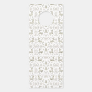 Rustieke, zilver/witte moderne kerstpatroon deurhanger