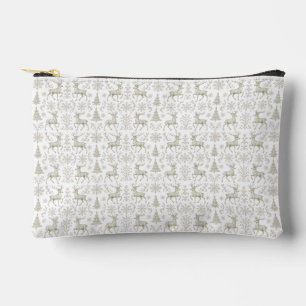 Rustieke, zilver/witte moderne kerstpatroon etui