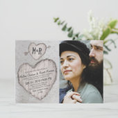 Rustieke Zilverberkenboom Foto Bruiloft Kaart (Staand voorkant)