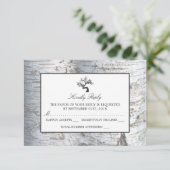 Rustieke Zilveren Berk Boom Bruiloft RSVP Kaartje (Staand voorkant)