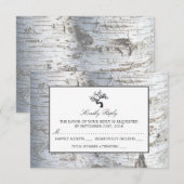 Rustieke Zilveren Berk Boom Bruiloft RSVP Kaartje (Voorkant / Achterkant)