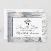 Rustieke Zilveren Berkenboom Bewaar de datum Aankondigingskaart (Voorkant / Achterkant)