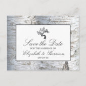 Rustieke Zilveren Berkenboom Bewaar de datum Aankondigingskaart (Voorkant)