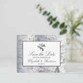 Rustieke Zilveren Berkenboom Bewaar de datum Aankondigingskaart (Staand voorkant)