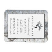 Rustieke Zilveren Berkenboom Bewaar de datum Magneet (Horizontaal)