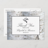 Rustieke Zilveren Berkenboom Bruiloft Dank u Briefkaart (Voorkant / Achterkant)