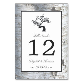 Rustieke Zilveren Berkenboom Trouwtafel No. Kaart
