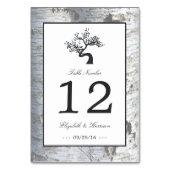 Rustieke Zilveren Berkenboom Trouwtafel No. Kaart (Voorkant)