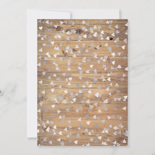 Rustieke zilveren liefde hart kalender Save the Da Save The Date (Achterkant)