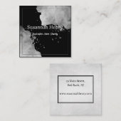 Rustieke zilveren zwarte handgemaakte sieraden vierkante visitekaartje (Voorkant / Achterkant)