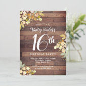 Rustieke zoete 16 Herfst bloemblaadjes 16e verjaar Kaart (Staand voorkant)