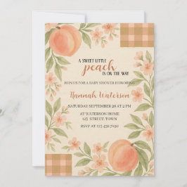 Rustieke Zoete Kleine Perzik Baby Shower Kaart