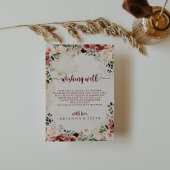 Rustieke Zomer Bloemen Bruiloft Wishing Well Informatiekaartje