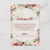 Rustieke Zomer Bloemen Bruiloft Wishing Well Informatiekaartje (Voorkant)