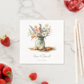 Rustieke zomer Bloemen Mason Jar bruiloft Servet (Insitu)