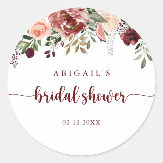 Rustieke Zomer Bloemen Vrijgezellenfeest Favor Ronde Sticker (Voorkant)