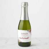 Rustieke zomer bloemenbruidsmeisje voorstel sparkling wijnetiket (Voorkant)