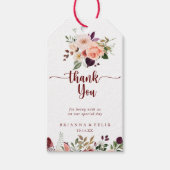 Rustieke zomer bloemenbruiloft dank u cadeaulabel (Voorkant)