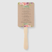 Rustieke zomer bloemenbruiloft programma Hand Fan Handwaaier (Achterkant)