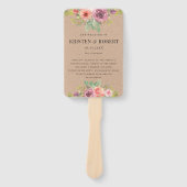 Rustieke zomer bloemenbruiloft programma Hand Fan Handwaaier (Voorkant)