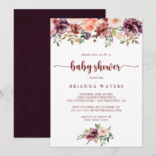 Rustieke zomer bloemenkalligrafie Baby shower Kaart