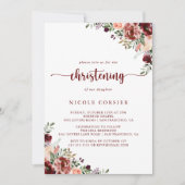 Rustieke zomer bloemenkalligrafie doopsel kaart (Voorkant)