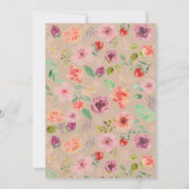 Rustieke zomer bloemenkrans bruiloft uitnodiging (Achterkant)