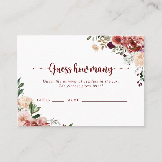 Rustieke zomer bloemenraad hoeveel spel Kaart Visitekaartje (Voorkant)